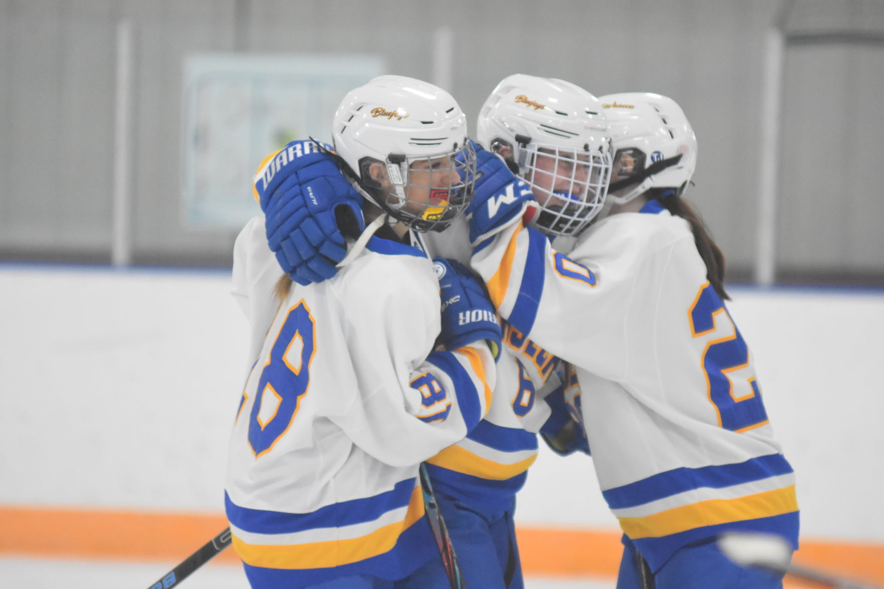 (Waseca girls hockey) Maizee Storey celebrate.JPG